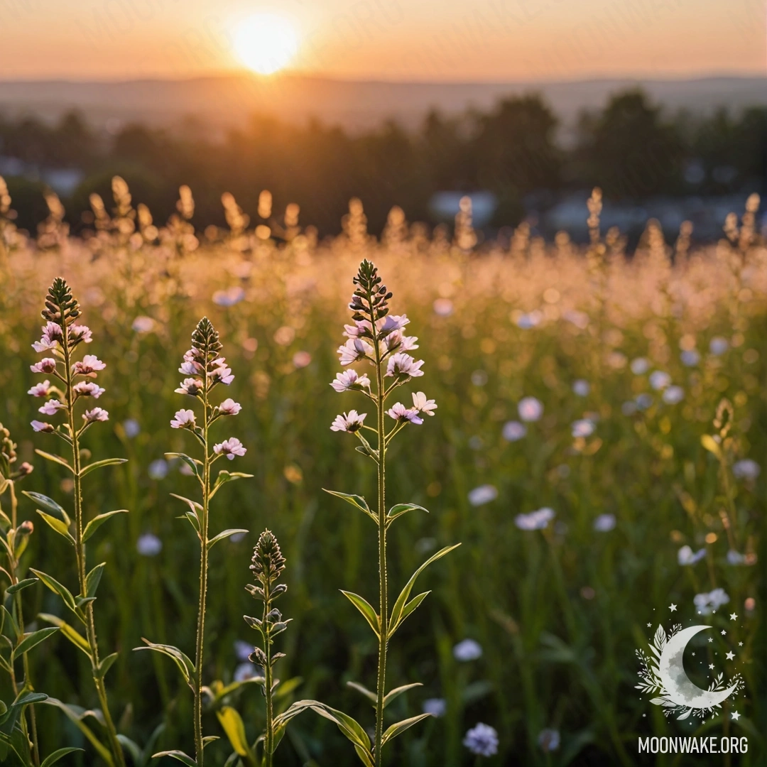 Bokeh Sunset with Field Flowers Close-up of delicate field flowers against a bokeh sunset.