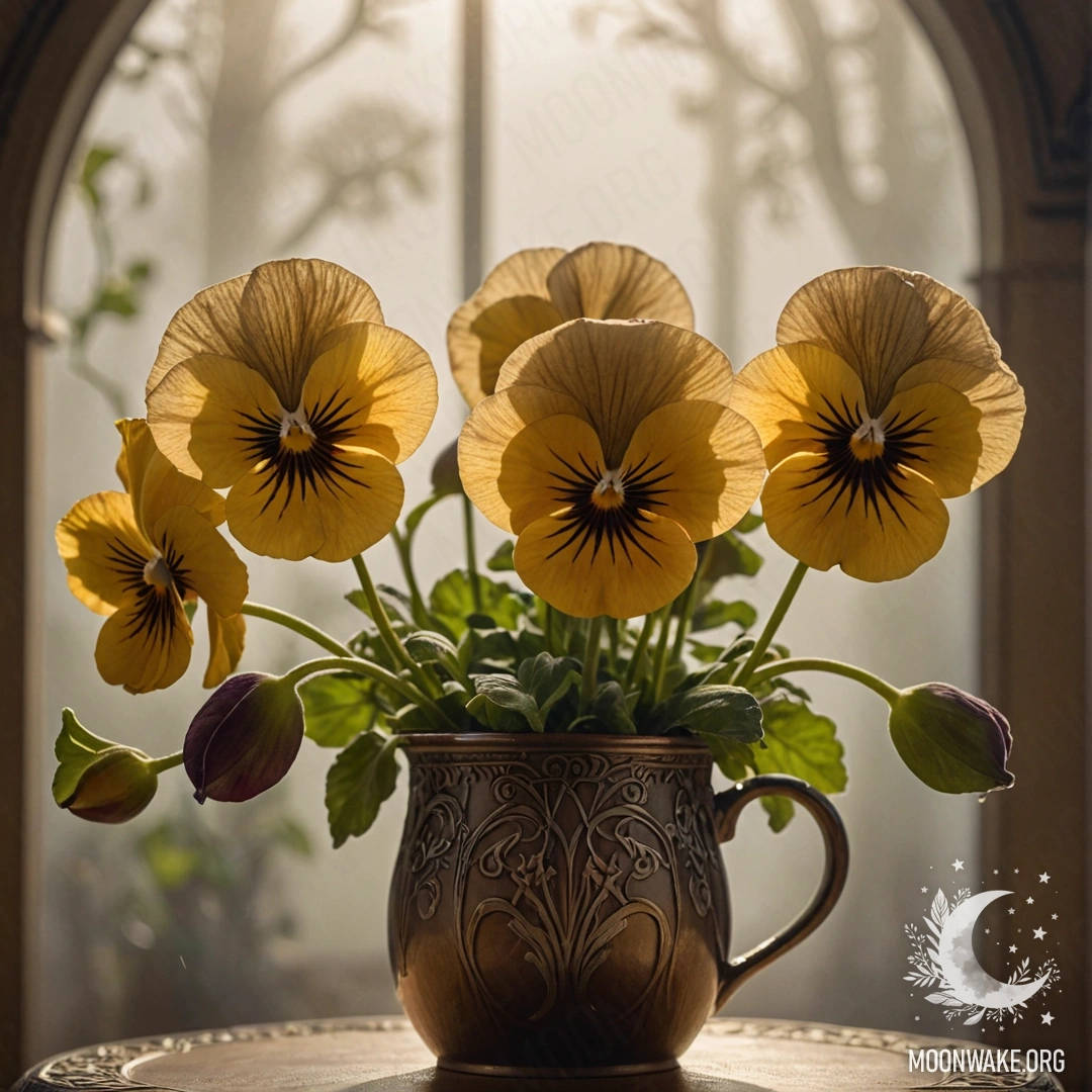 A lime-colored basket holding a calm narcissus flower under the night sky.