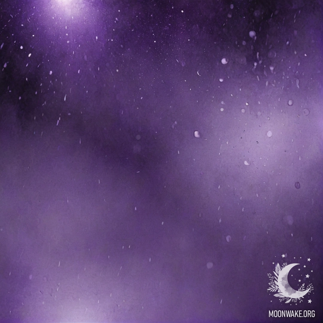 Calm Violet Rainy Night A serene night scene with violet hues and patterns in the mist under the rain.