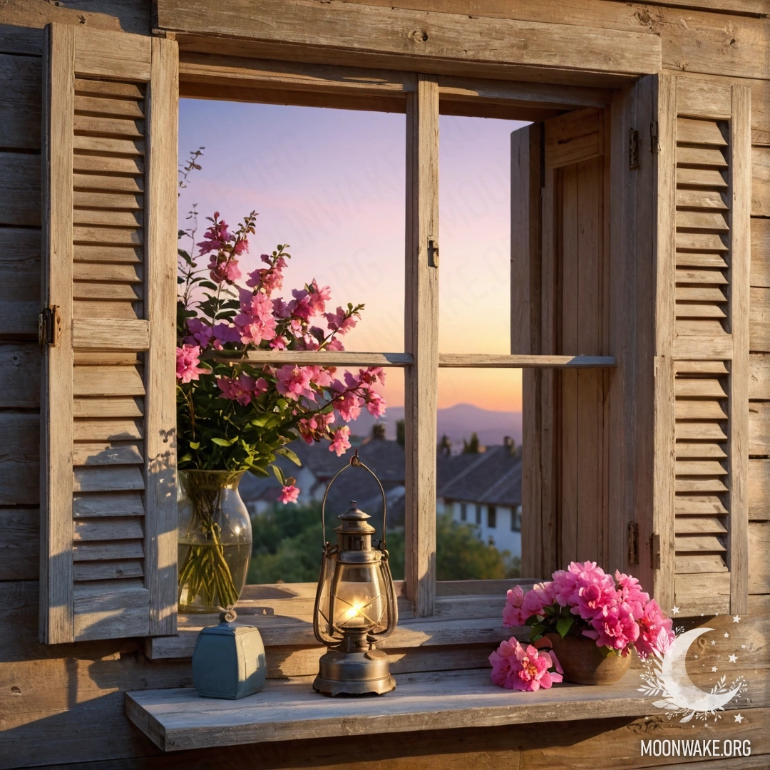 Charming Floral Arrangement on a Cozy Chair A chair with a blanket and a bouquet of flowers resting on it, against a shabby wall.
