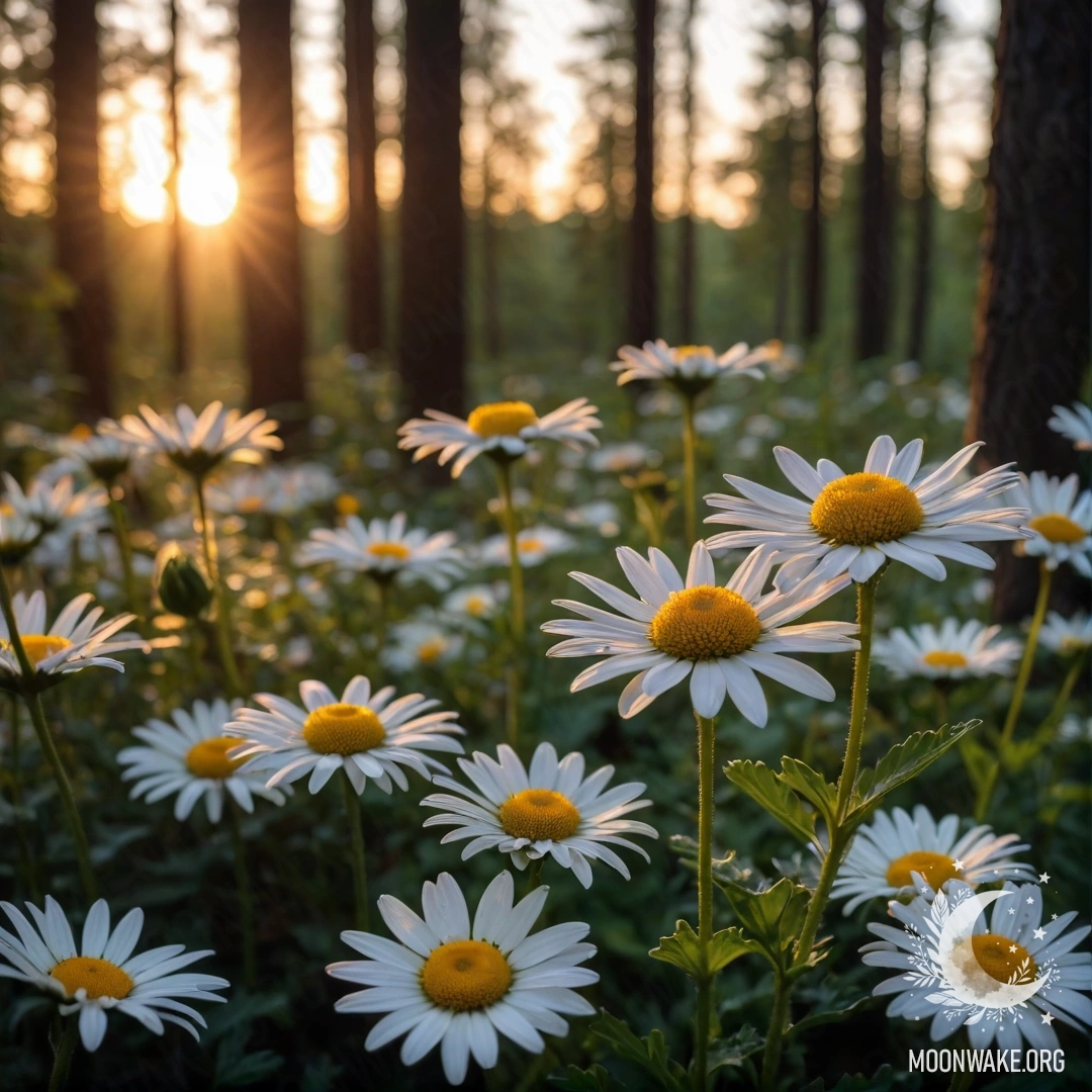 A shabby wooden table with a jar containing a bouquet of flowers, illuminated by a bokeh light garland at sunset.