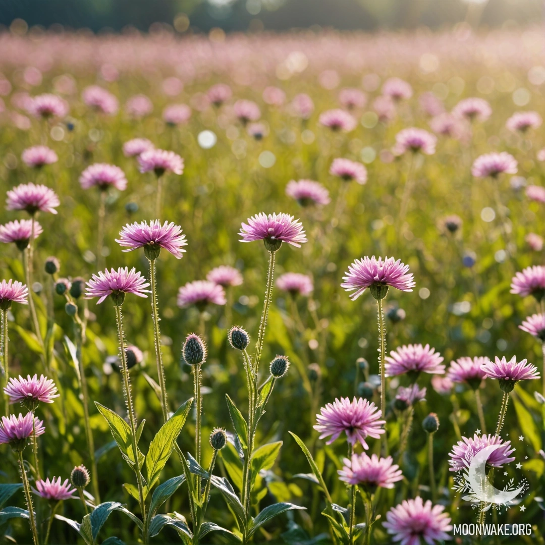 Close-up of sweet field flowers with a bokeh background in a sunny day.