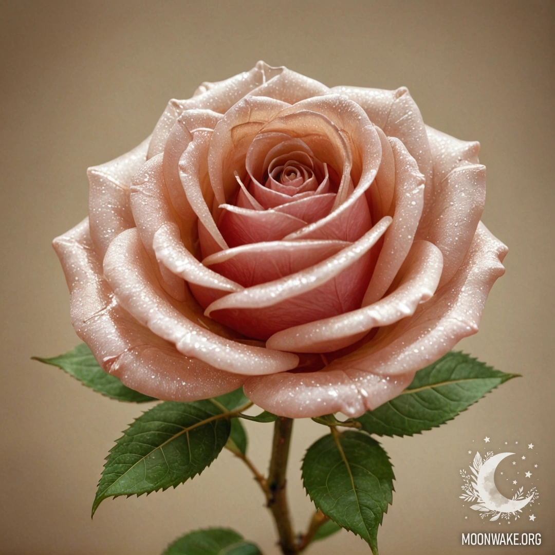 Delicate Glass Rose A rose crafted from glass, reflecting light with exquisite details.
