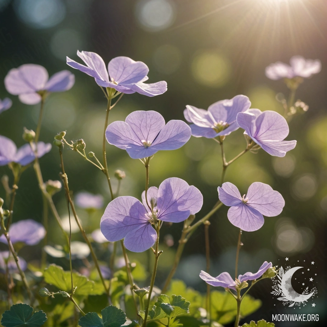 Delicate Lunaria in Pastel Hues A delicate composition of lunaria flowers with soft, sunny patterns.
