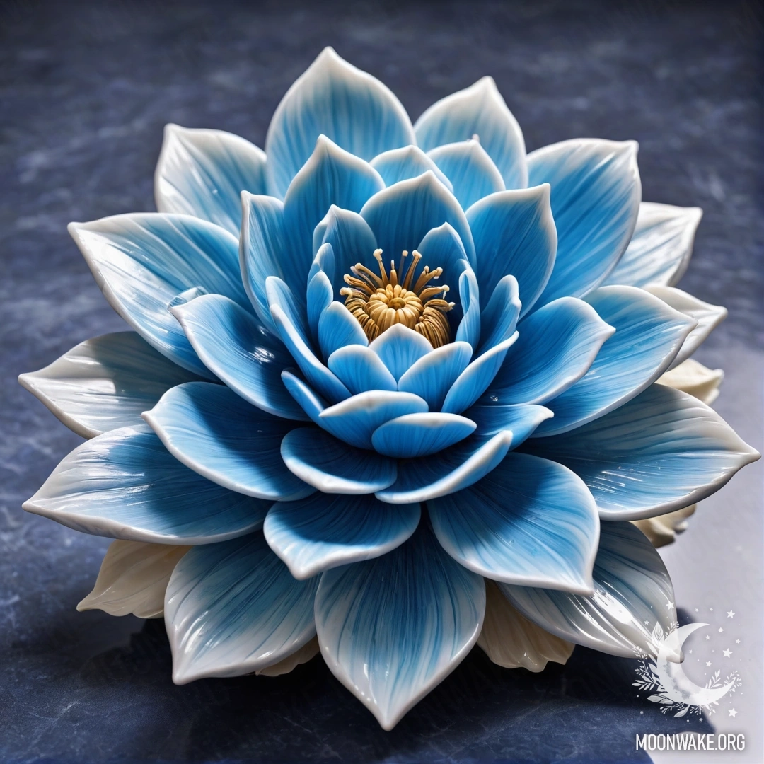 Elegant Marble Flower Sculpture A remarkable marble sculpture featuring delicate flower petals.