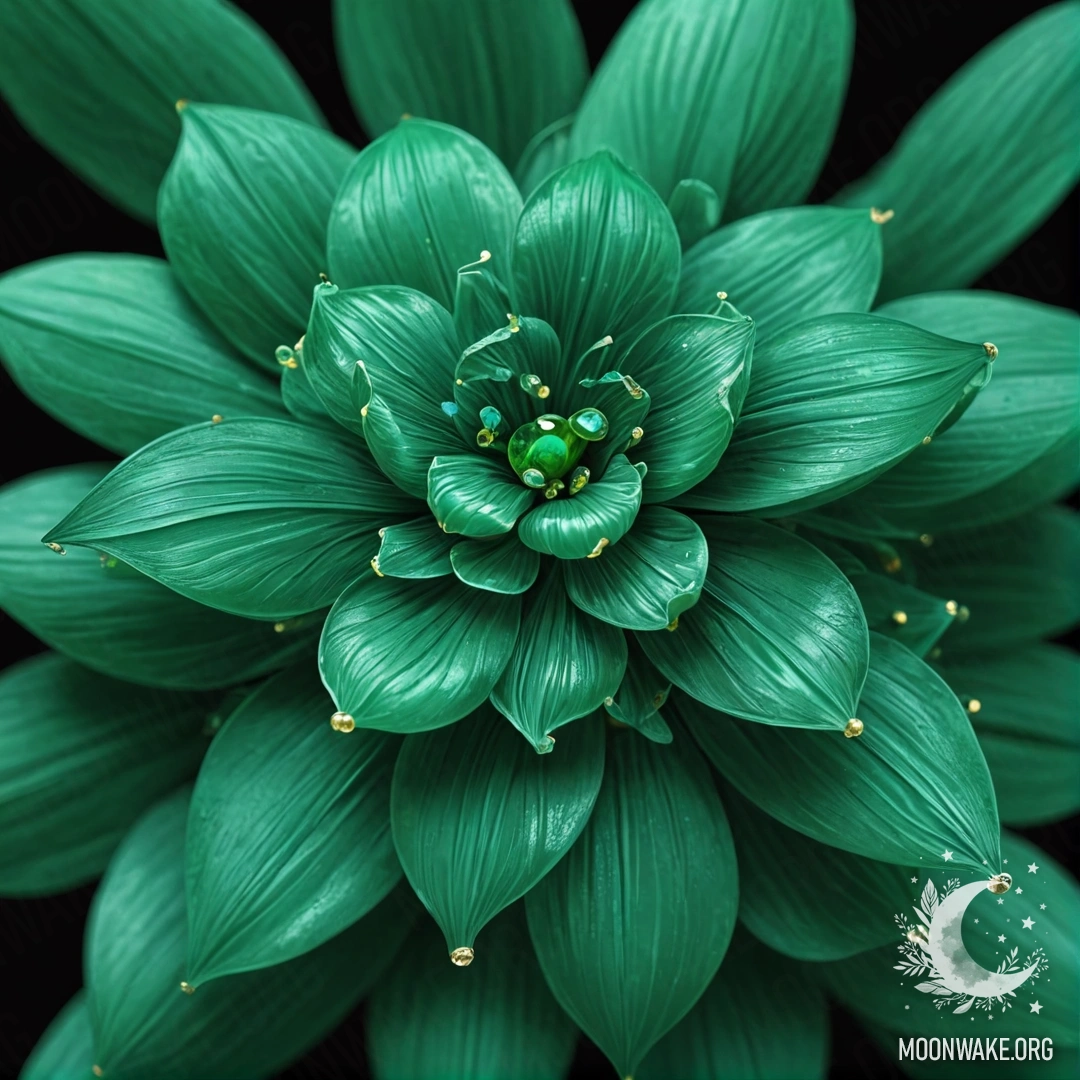 Emerald Flower A delicate flower crafted from emerald, showcasing intricate details.