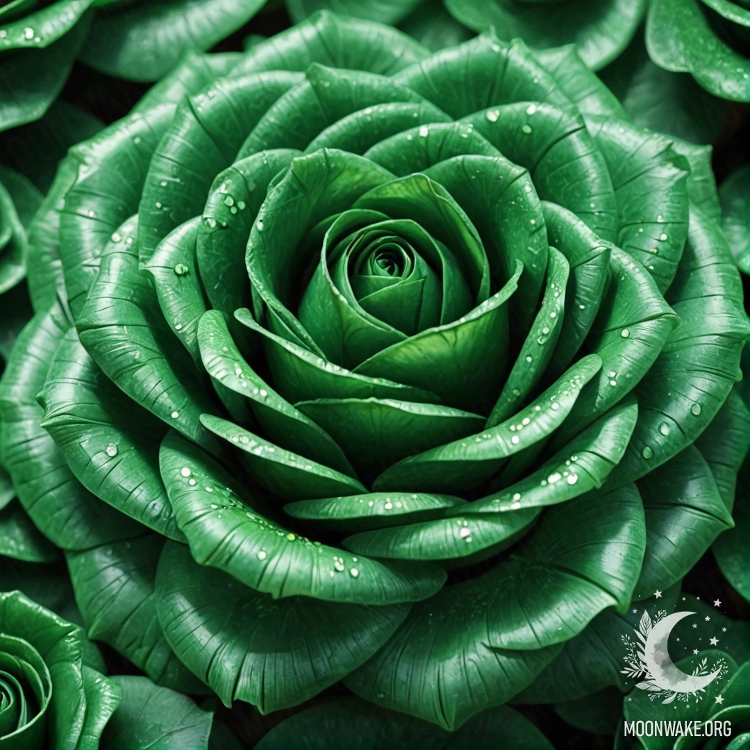 Emerald Rose: A Jewel in Bloom An exquisite rose crafted from emerald, showcasing vibrant greens and intricate details.