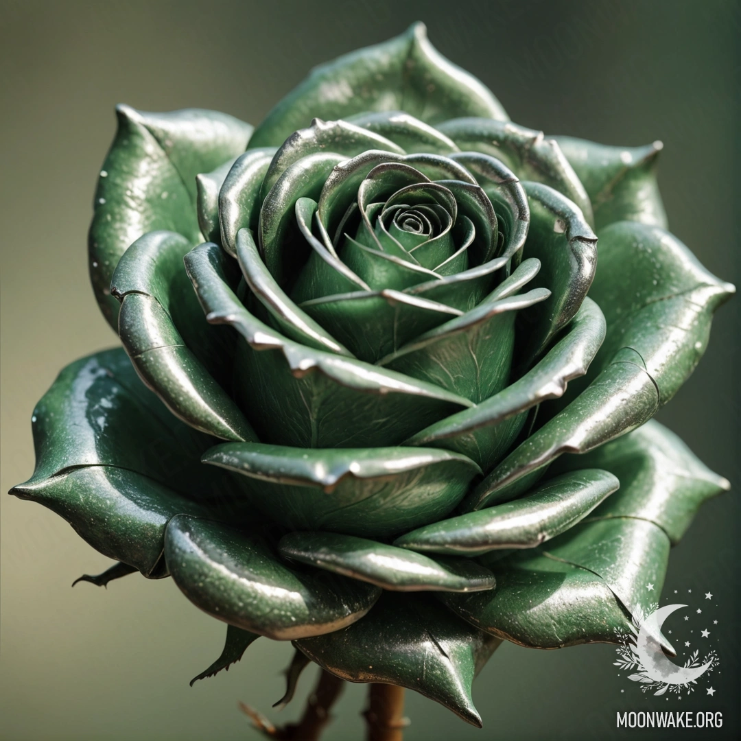 Enchanting Metal Art A visually striking piece of metallic art reflecting light beautifully.