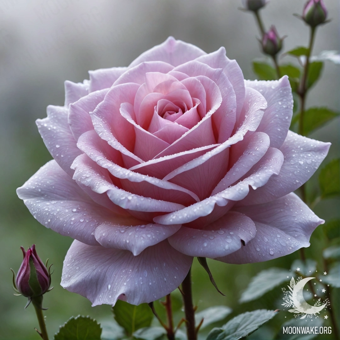 A rose formed entirely of fog, with petal-like wisps and a stem made of mist.