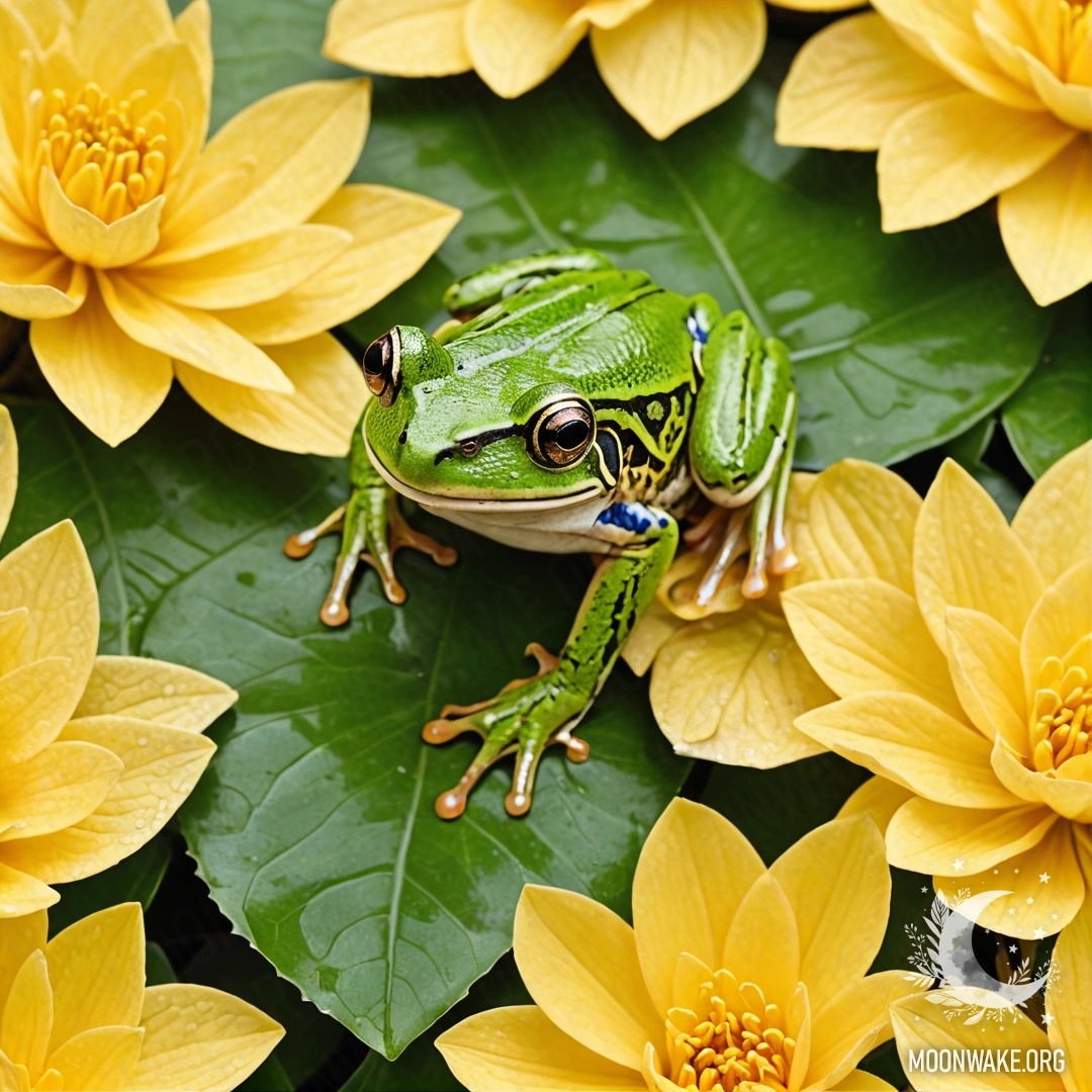 A whimsical flower made entirely of frog skin, featuring petals, stem, and leaves crafted from the same unique material.