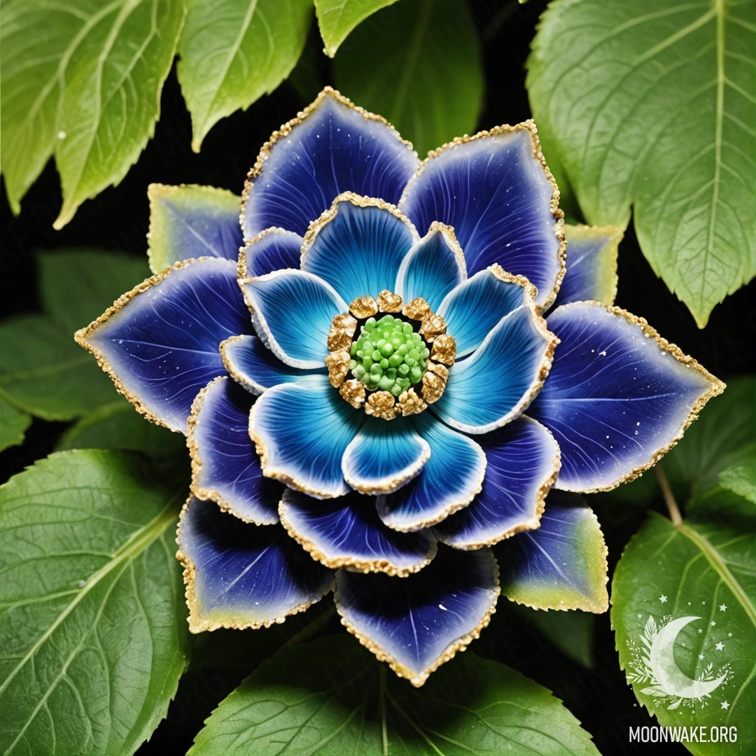 Fantastic Geode Flower A mesmerizing flower made entirely of shimmering geodes, featuring petals, stem, and leaves all crafted from the same vibrant mineral formations.