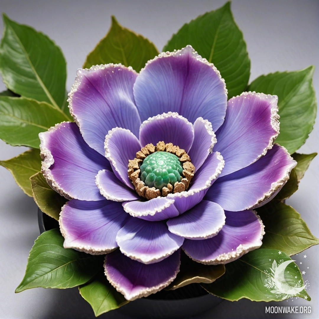Fantastic Geode Rose A rose made entirely of geode, featuring geode petals, a geode stem, and geode leaves.