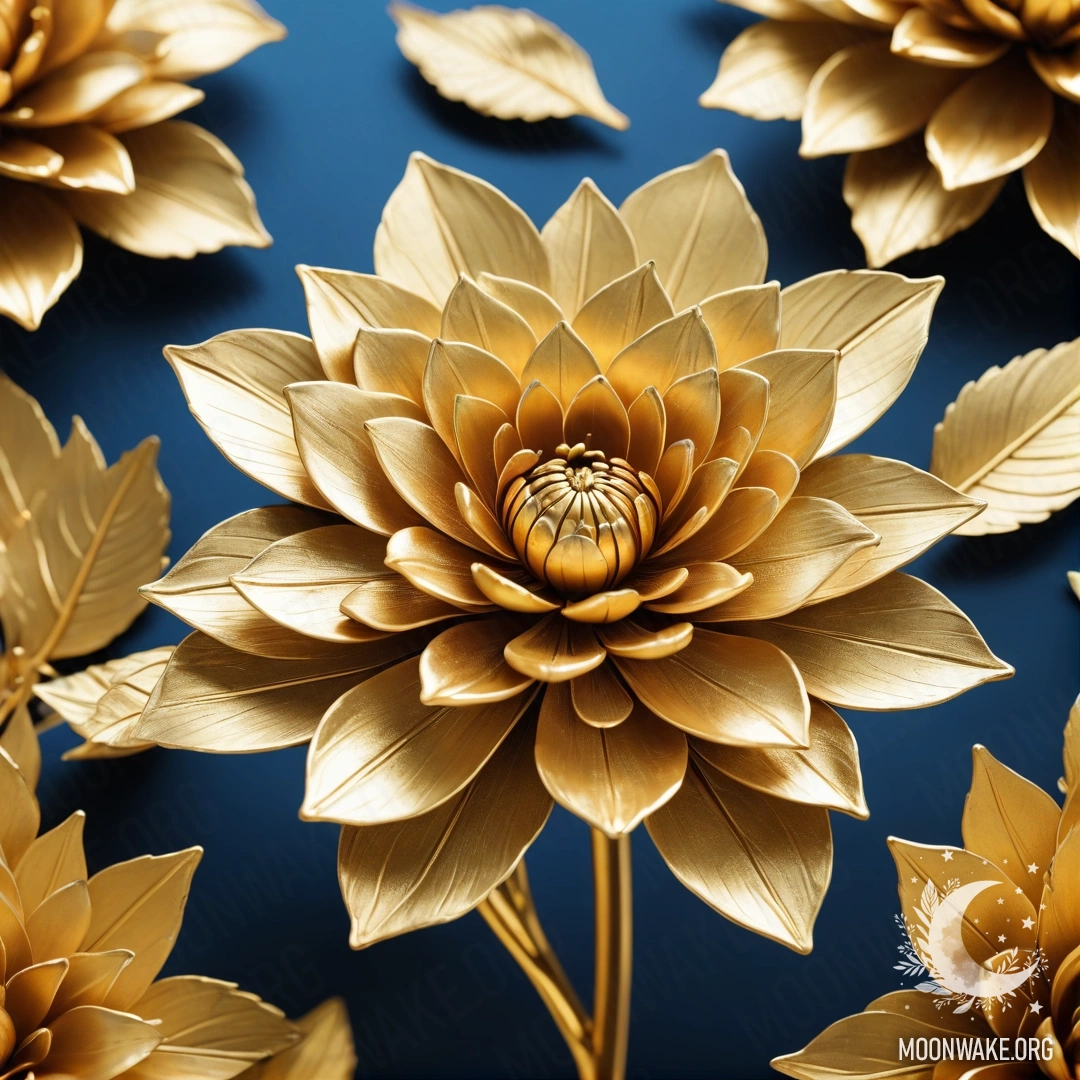 Gilded Flower of Dreams A stunning flower made entirely of gold, with golden petals and stem.