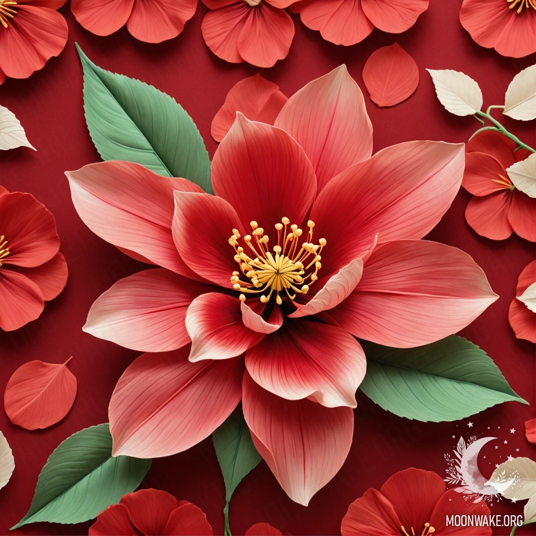 A beautiful silk flower with intricate silk petals, stem, and leaves.