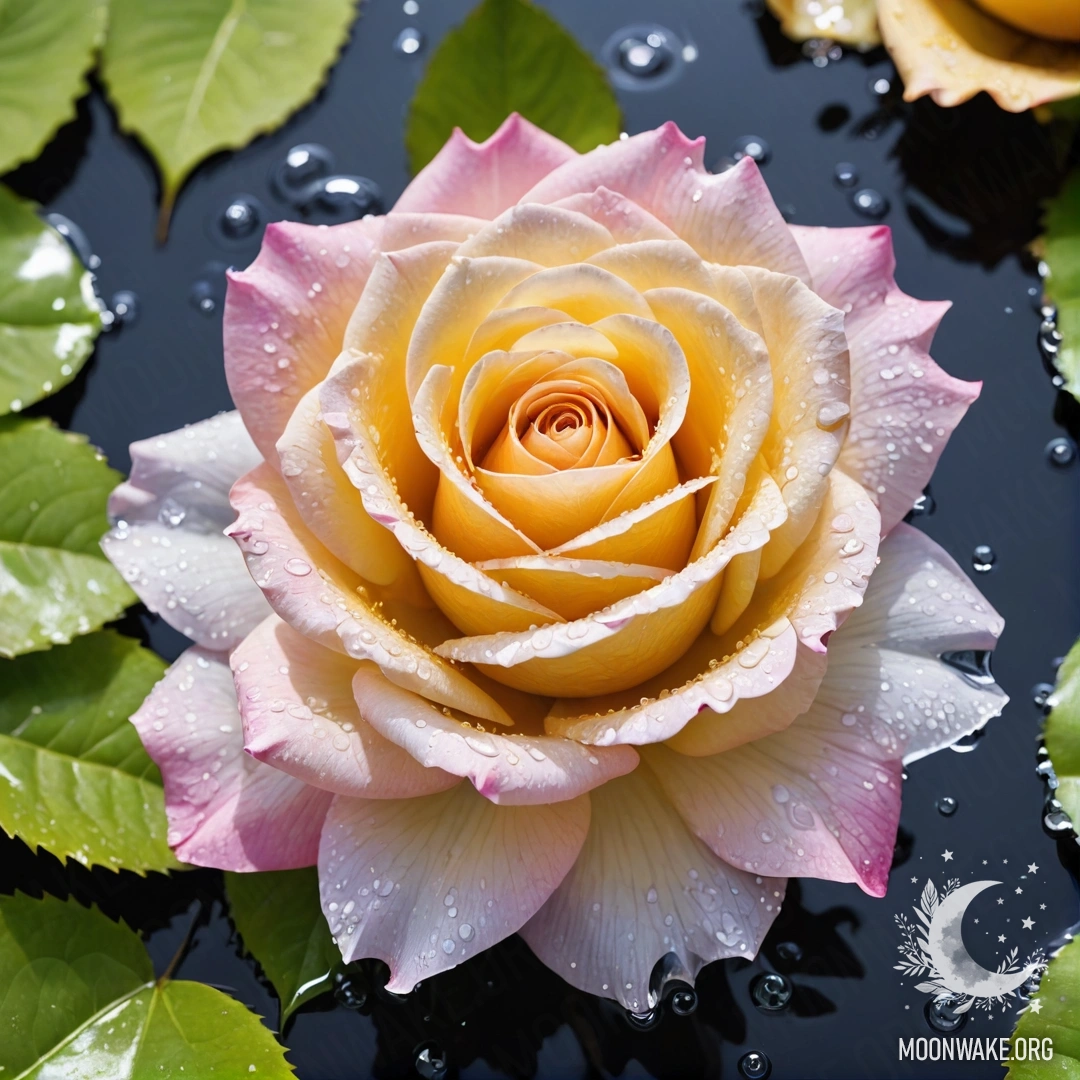Fantastical Water Art Rose A rose made of water with petals, stem, and leaves crafted from water art.