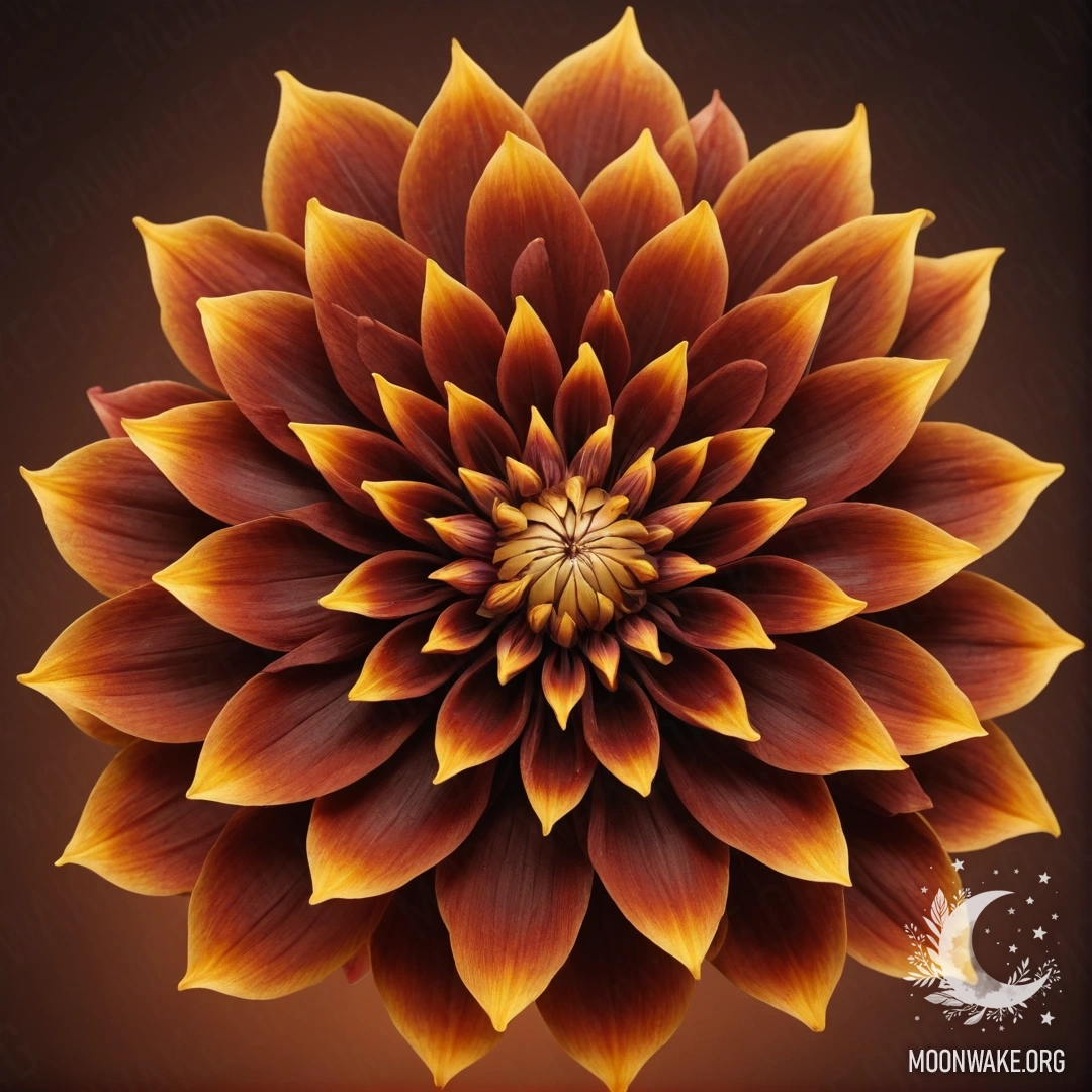 A dazzling fiery flower with luminous petals resembling flames.