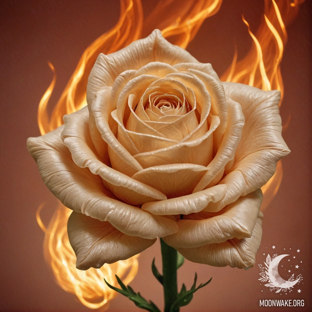 Fiery Rose A rose crafted from vivid flames, resembling a fiery blossom.