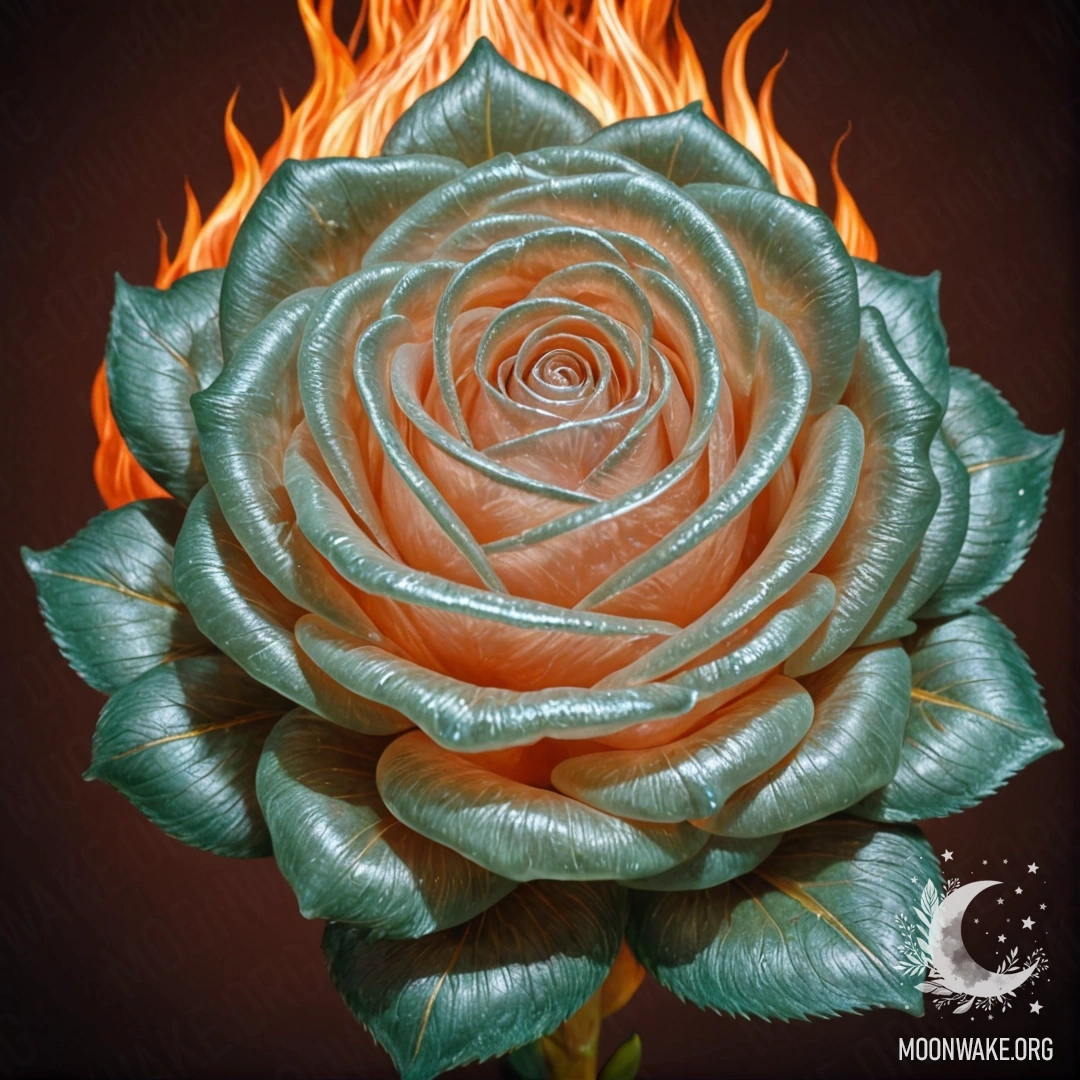 A rose made of flames, showcasing bright orange and red colors.