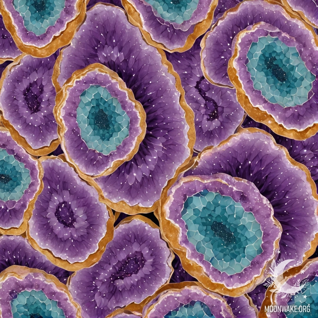 A flower made of geode, showcasing natural crystal formations.