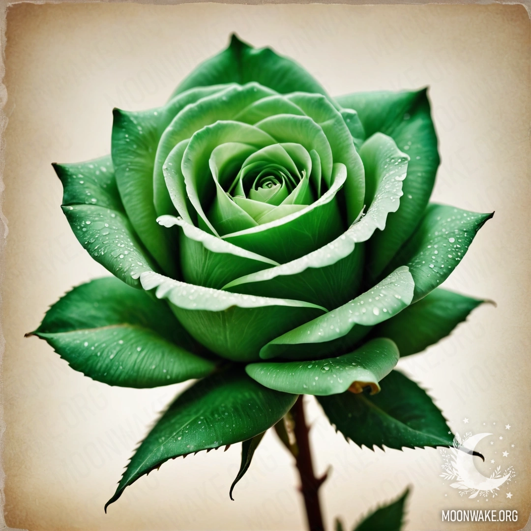 A fantastic glassy rose with petals made of transparent glass.