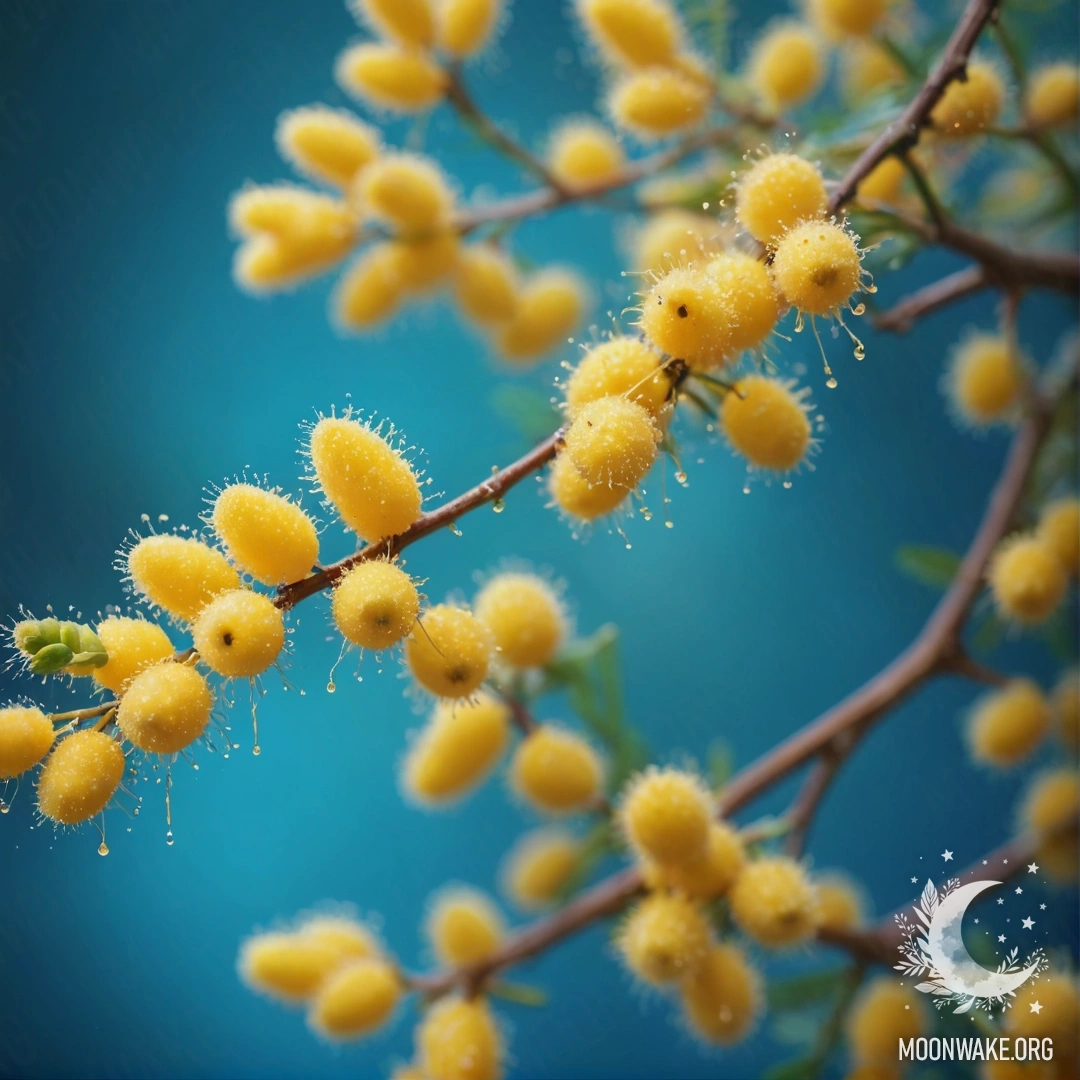 A golden hyacinth surrounded by fog and sparkling rhinestones.