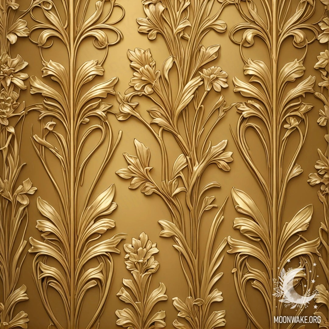 Elegant patterns of gold hyacinths in a minimalist design.