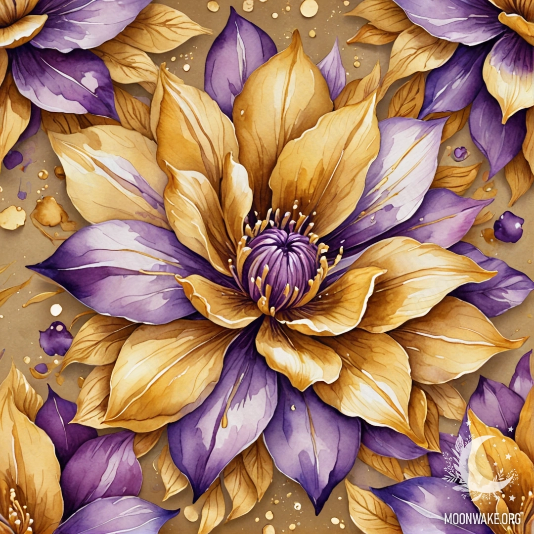 A golden lily surrounded by a soft, dreamy ambiance.