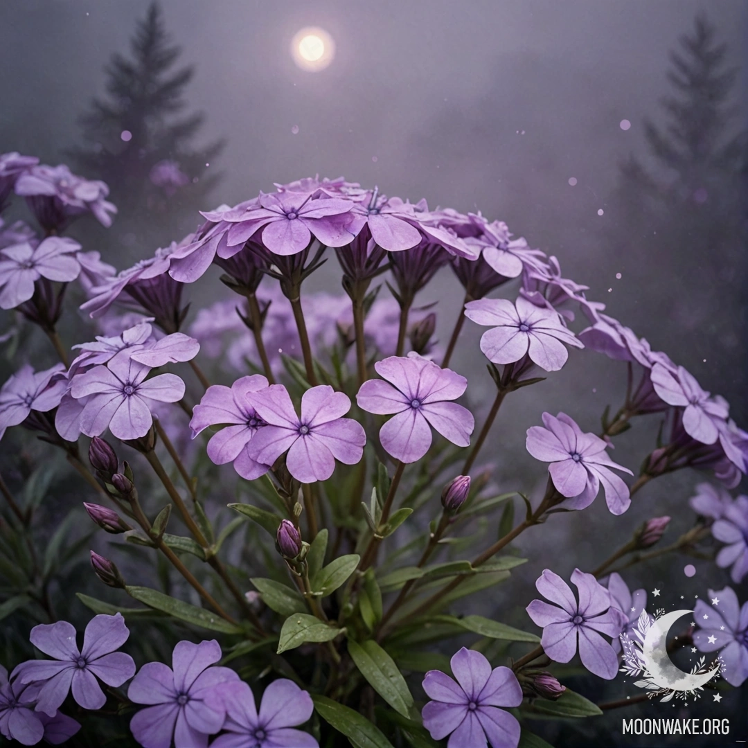 Lavender Night Carnation with Glitter A lavender carnation with glitter, depicted in an impressionistic style against a night background.