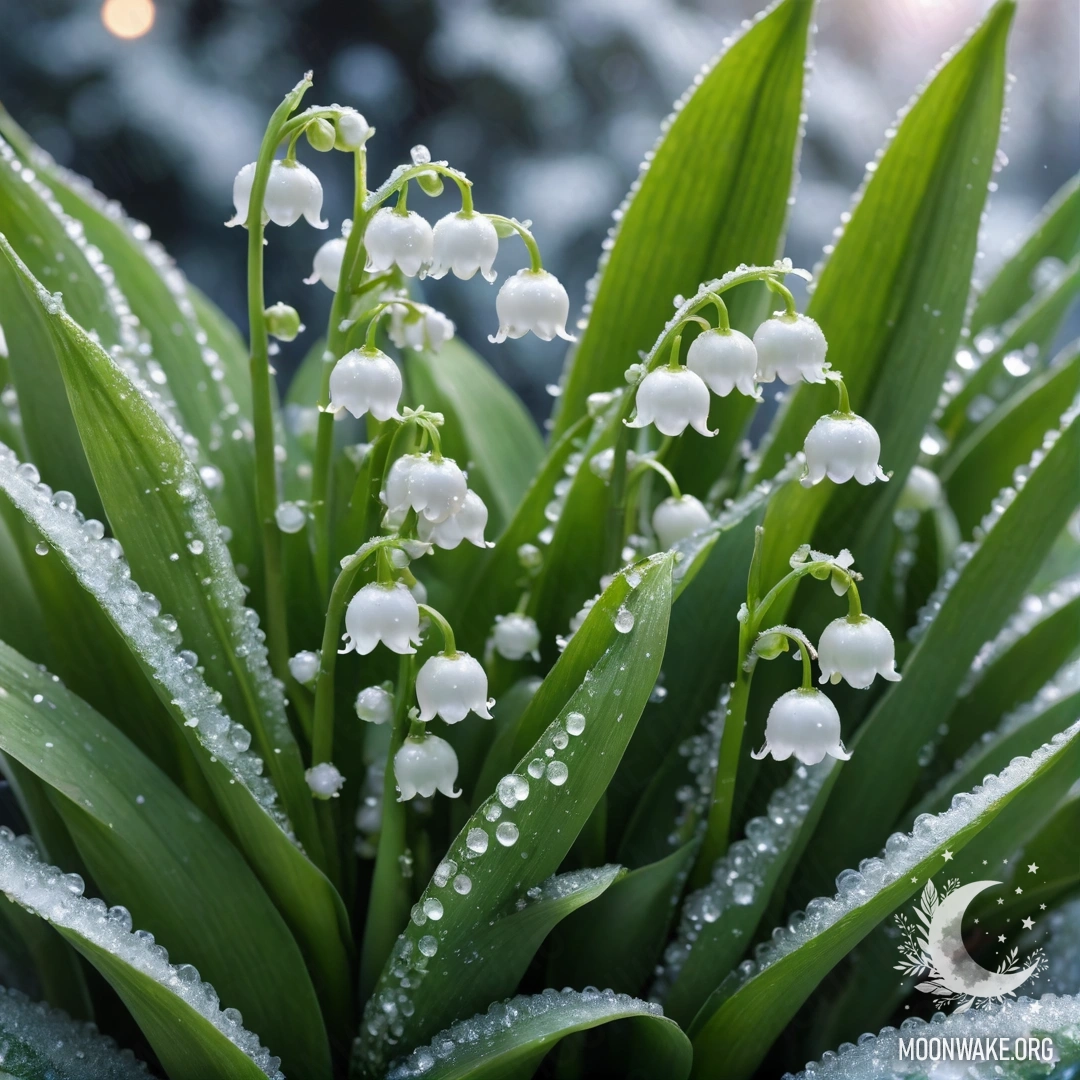 Frosty Lily of the Valley with Rhinestones A delicate lily of the valley covered in frost and rhinestones.
