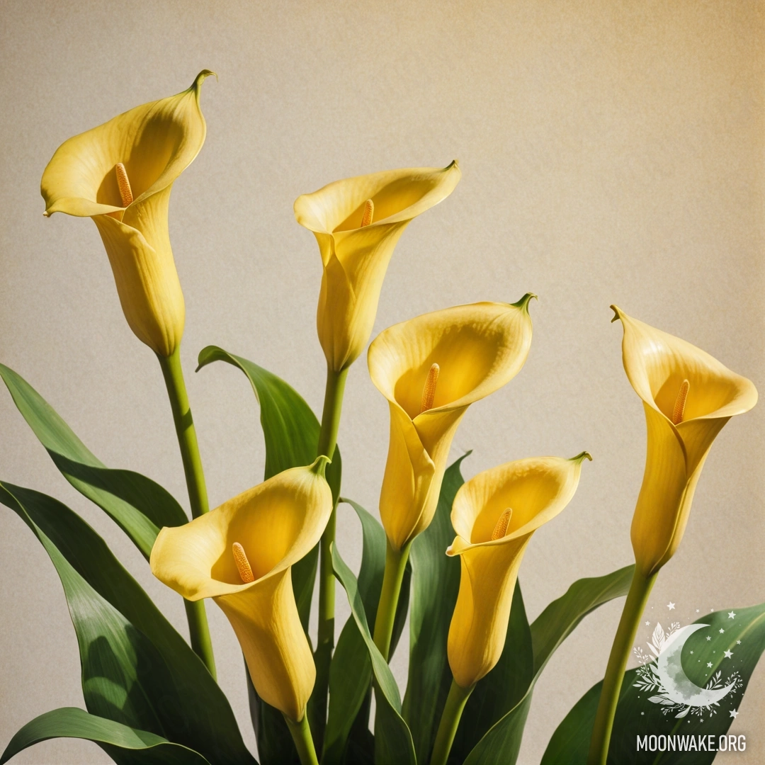 Minimalist Calla Lilies with Sunny Rays A minimalist composition of calla lilies bathed in sunlight.