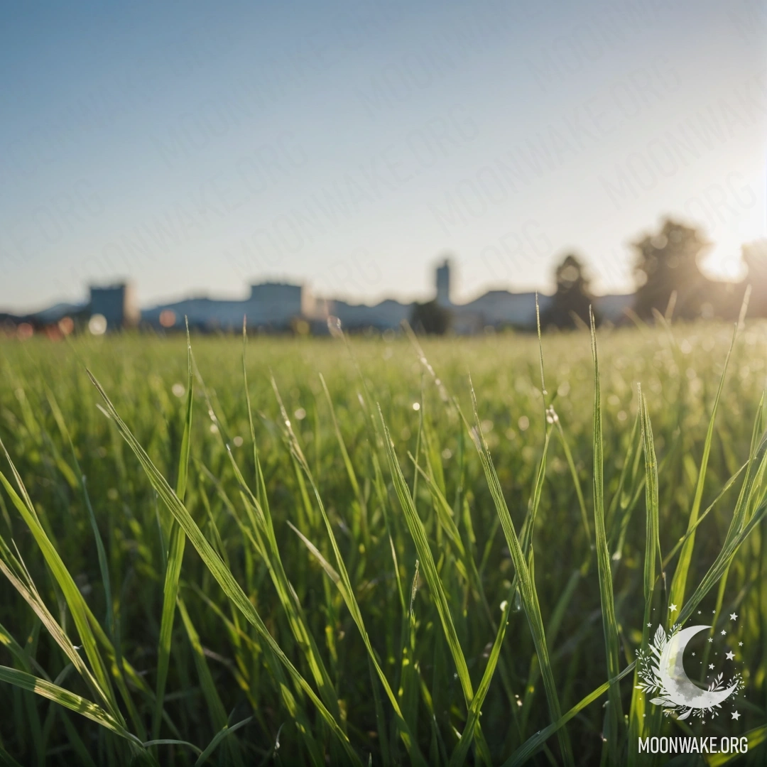 Minimalist Field Grass Under Bokeh Sky Close-up of grass in a field against a blurred sky.