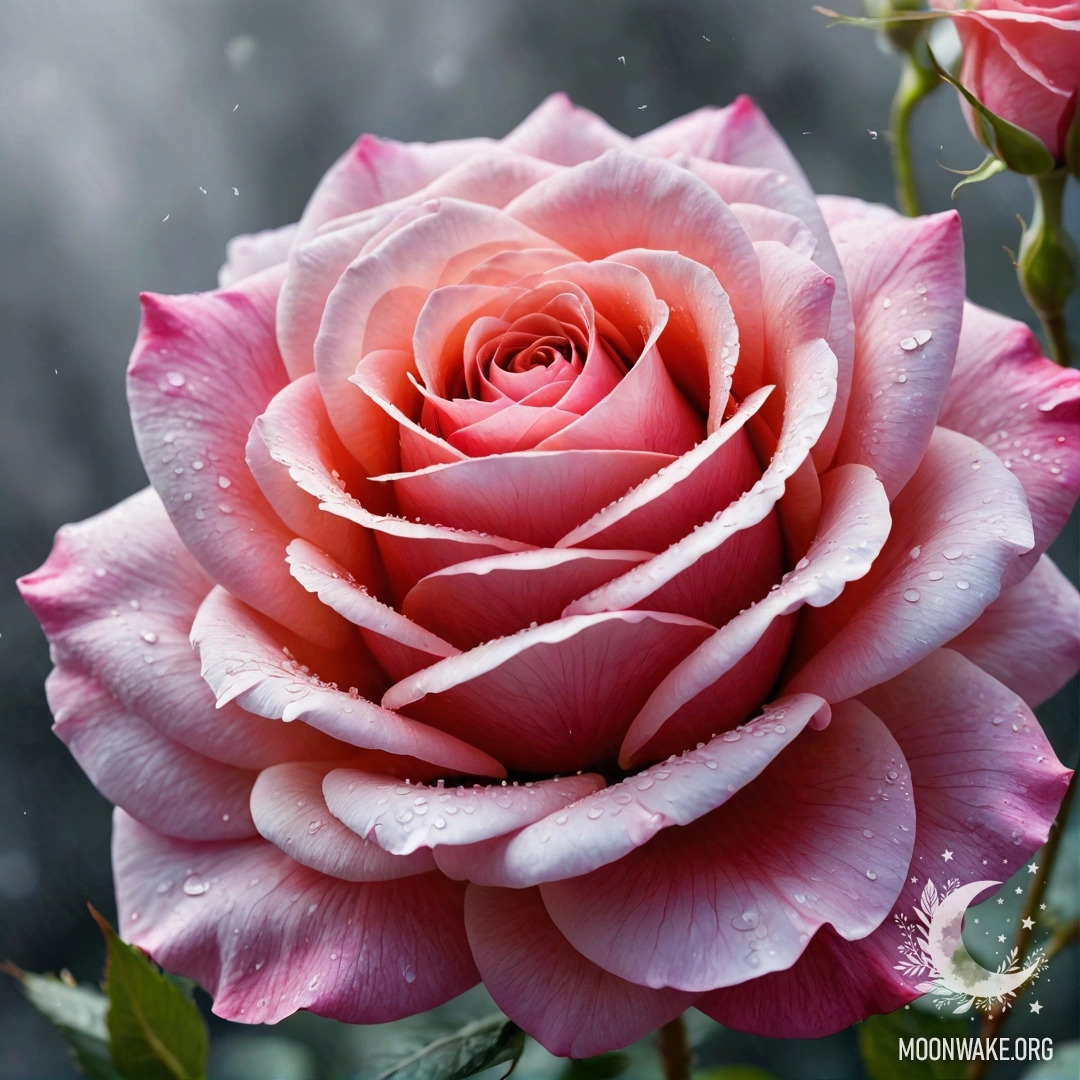 An ethereal rose made of mist, with delicate, misty petals.