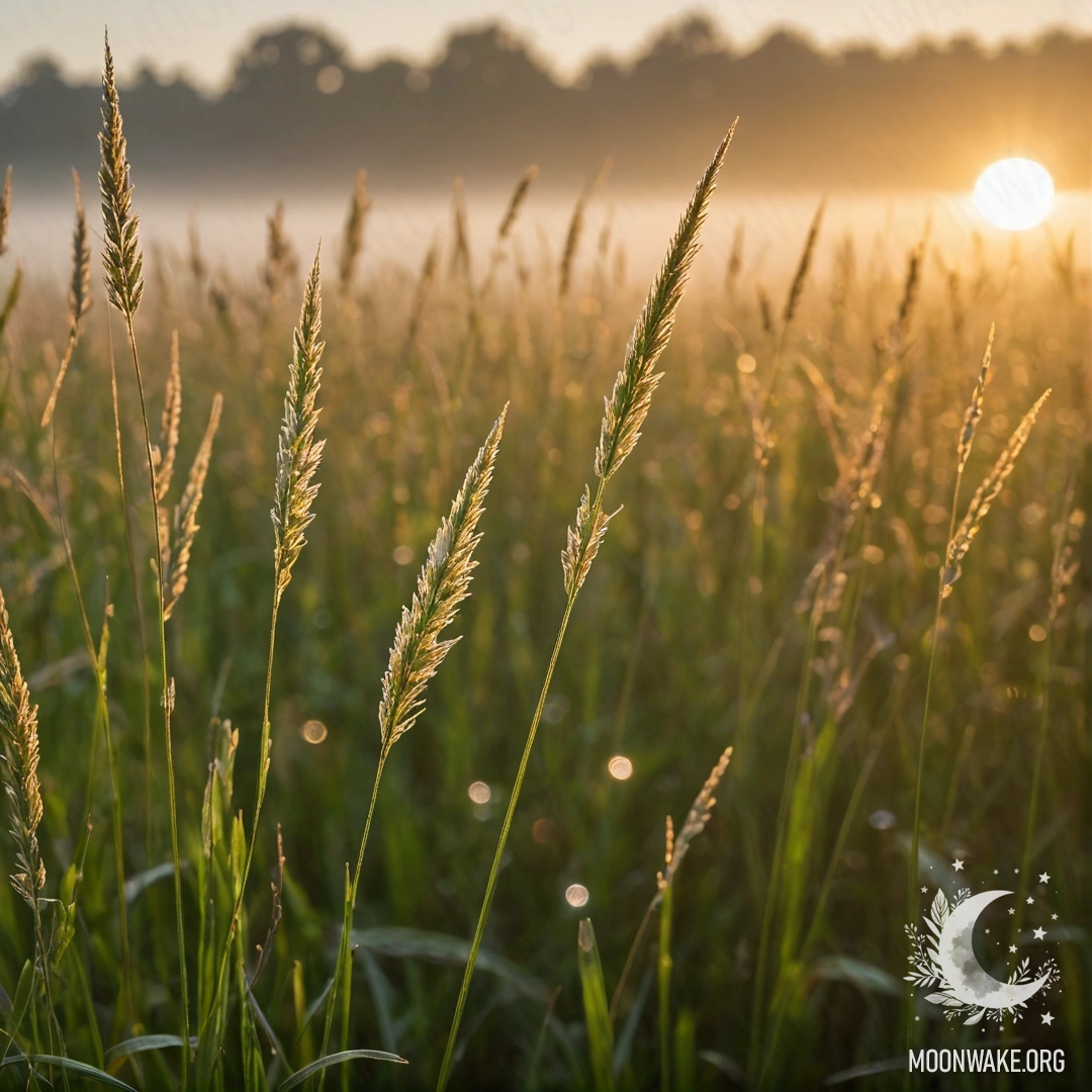 Gentle Field Grass at Sunset Close-up of delicate field grass with a bokeh background of a foggy sunset.