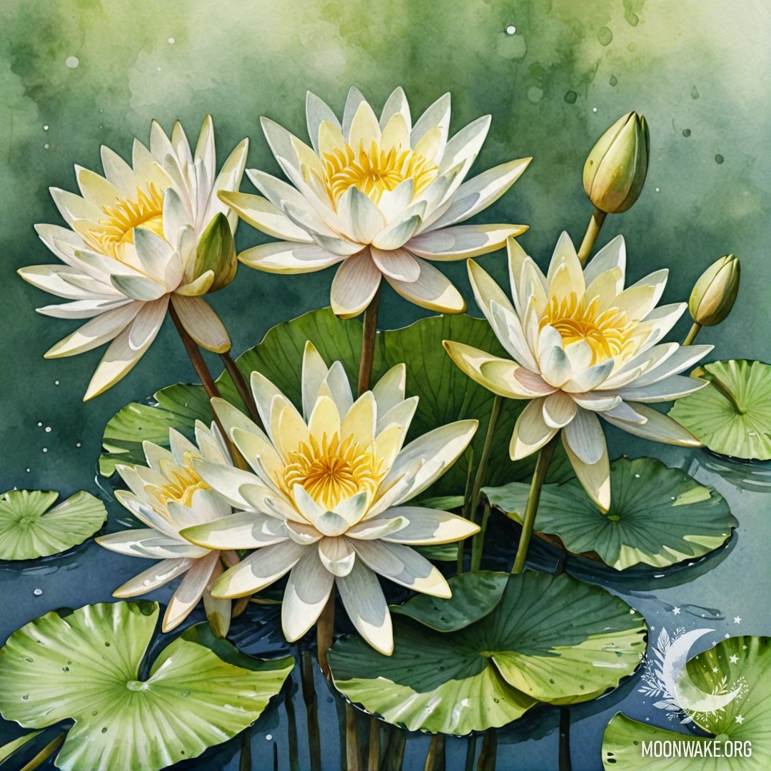 A watercolor painting of a sweet olive color lily bouquet.