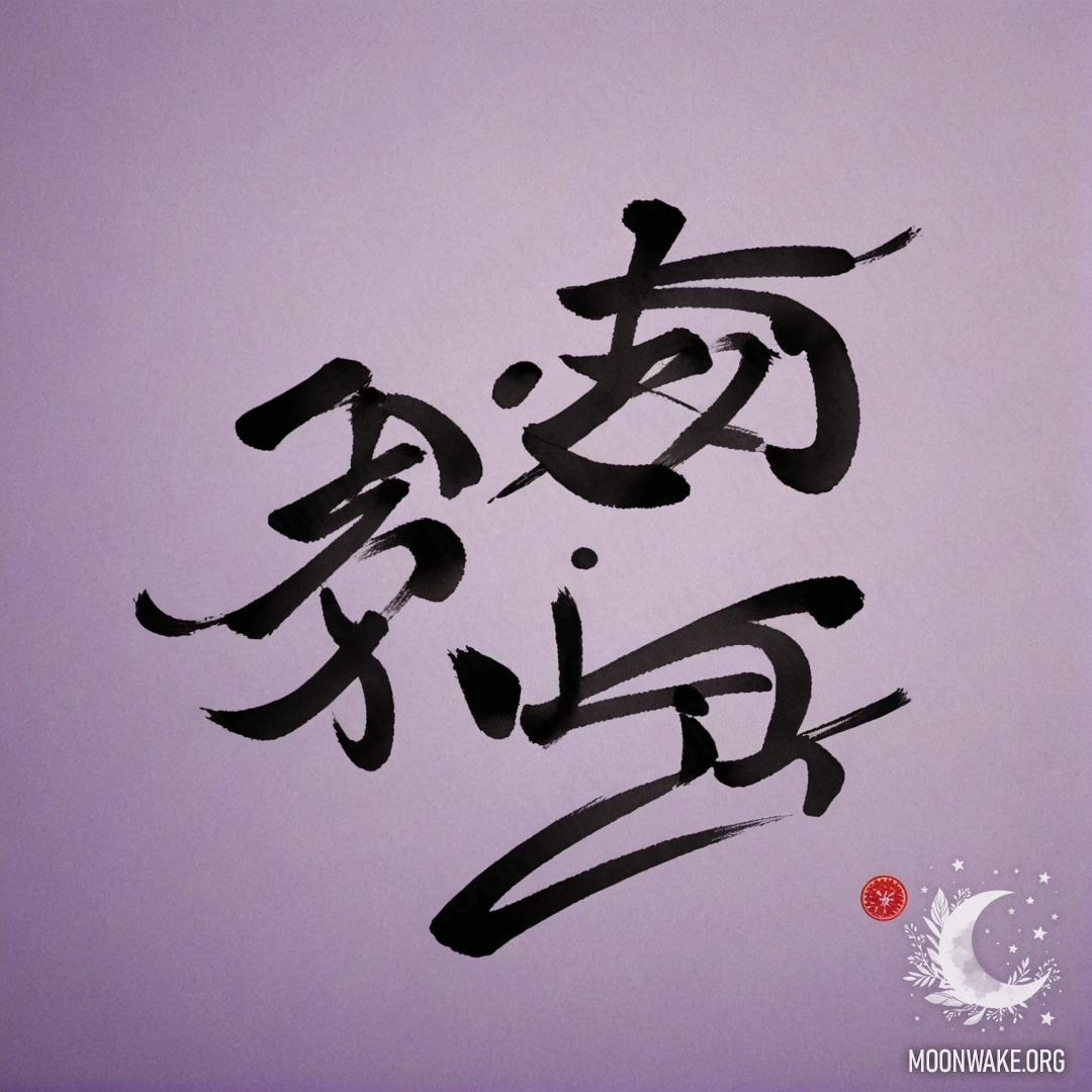 A sweet violet background adorned with beautiful Japanese calligraphy.