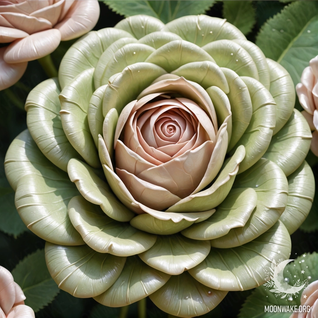 A delicate rose crafted from pearls, exuding elegance.