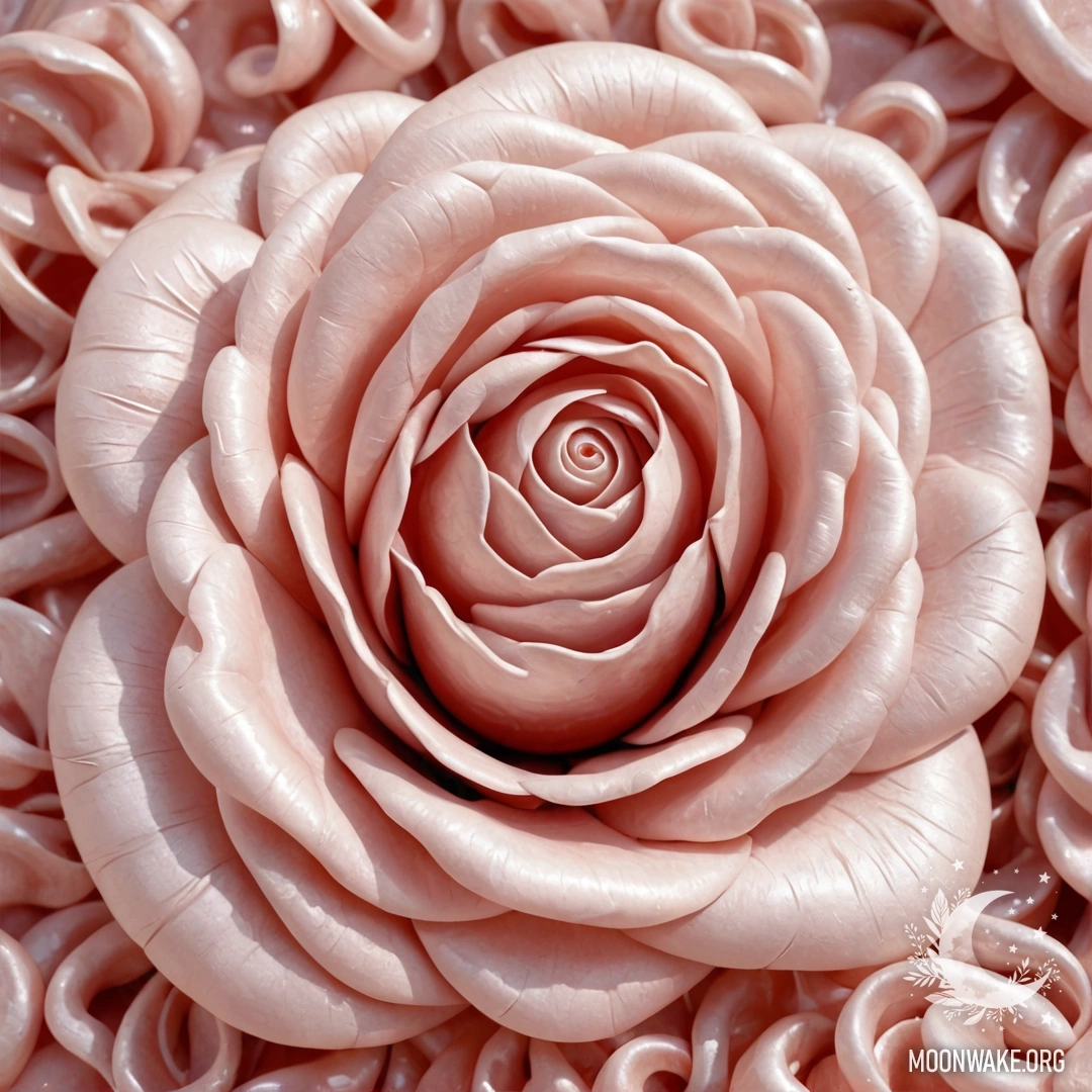 A pearl rose, delicate and elegant, glowing softly.