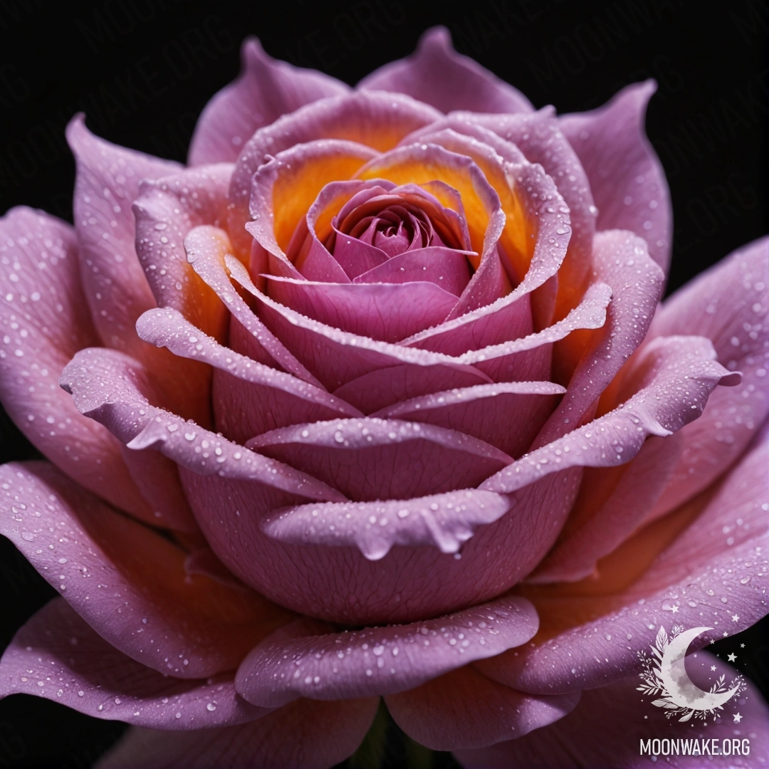 An artistic representation of a rose shaped like flames in purple, inspired by Chinese art.