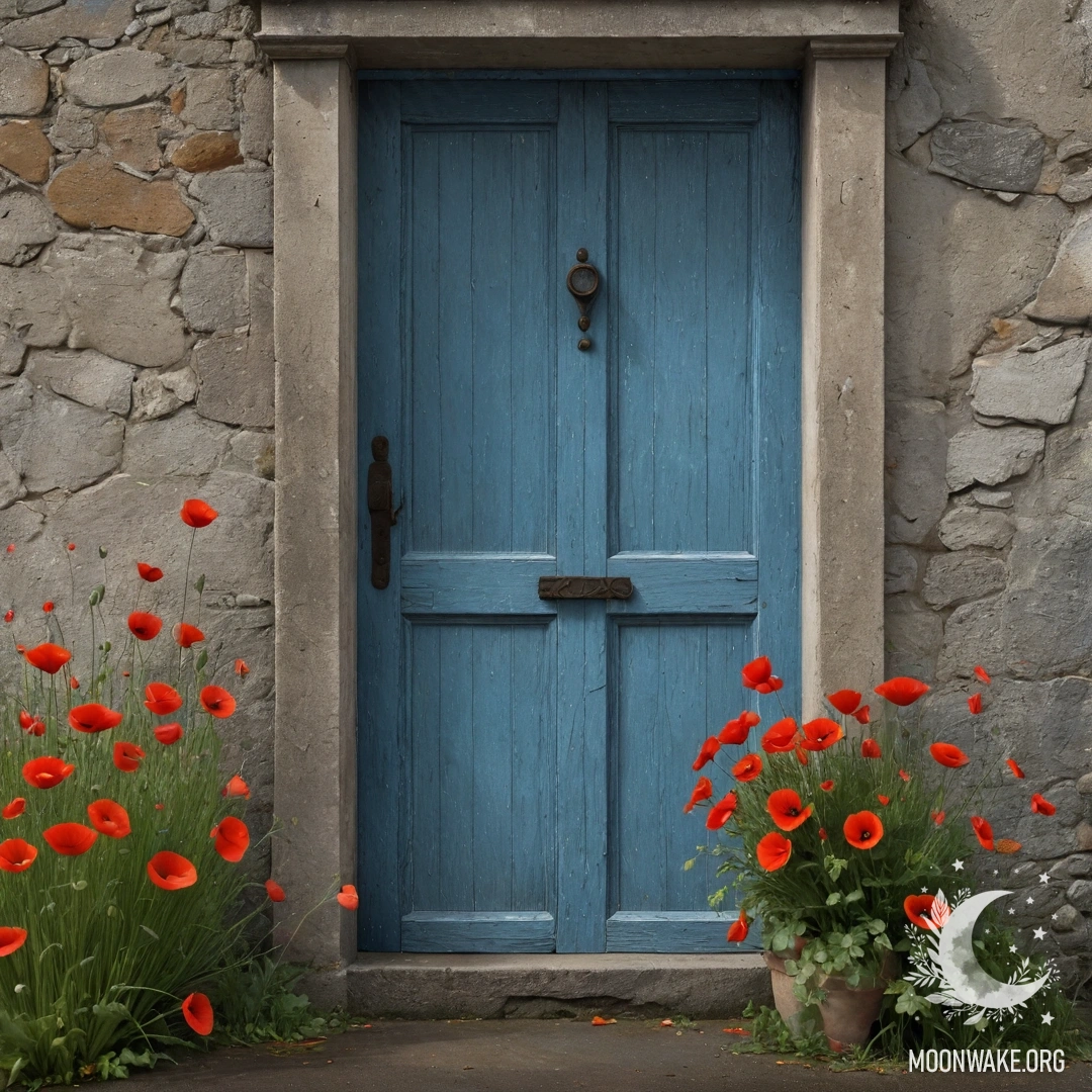 A basket of small white flowers illuminated by sunlight, placed on a wooden table, with rain droplets falling around it.