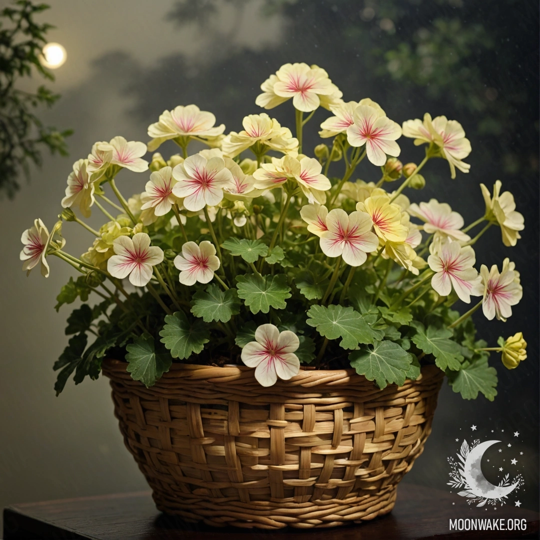A romantic carnation shrouded in fog with golden rays in the background.