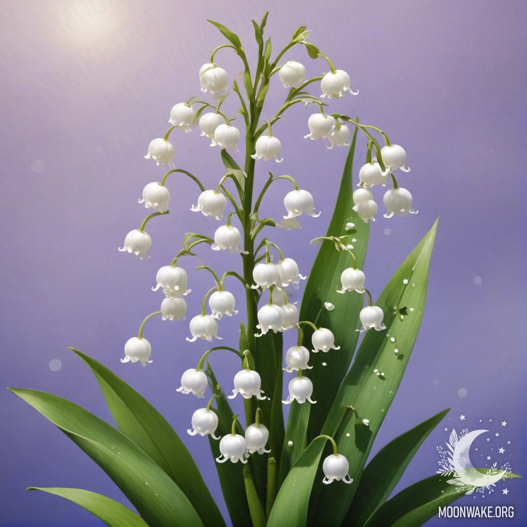 Romantic Lavender Lily of the Valley with Rhinestones A delicate lavender lily of the valley adorned with rhinestones.
