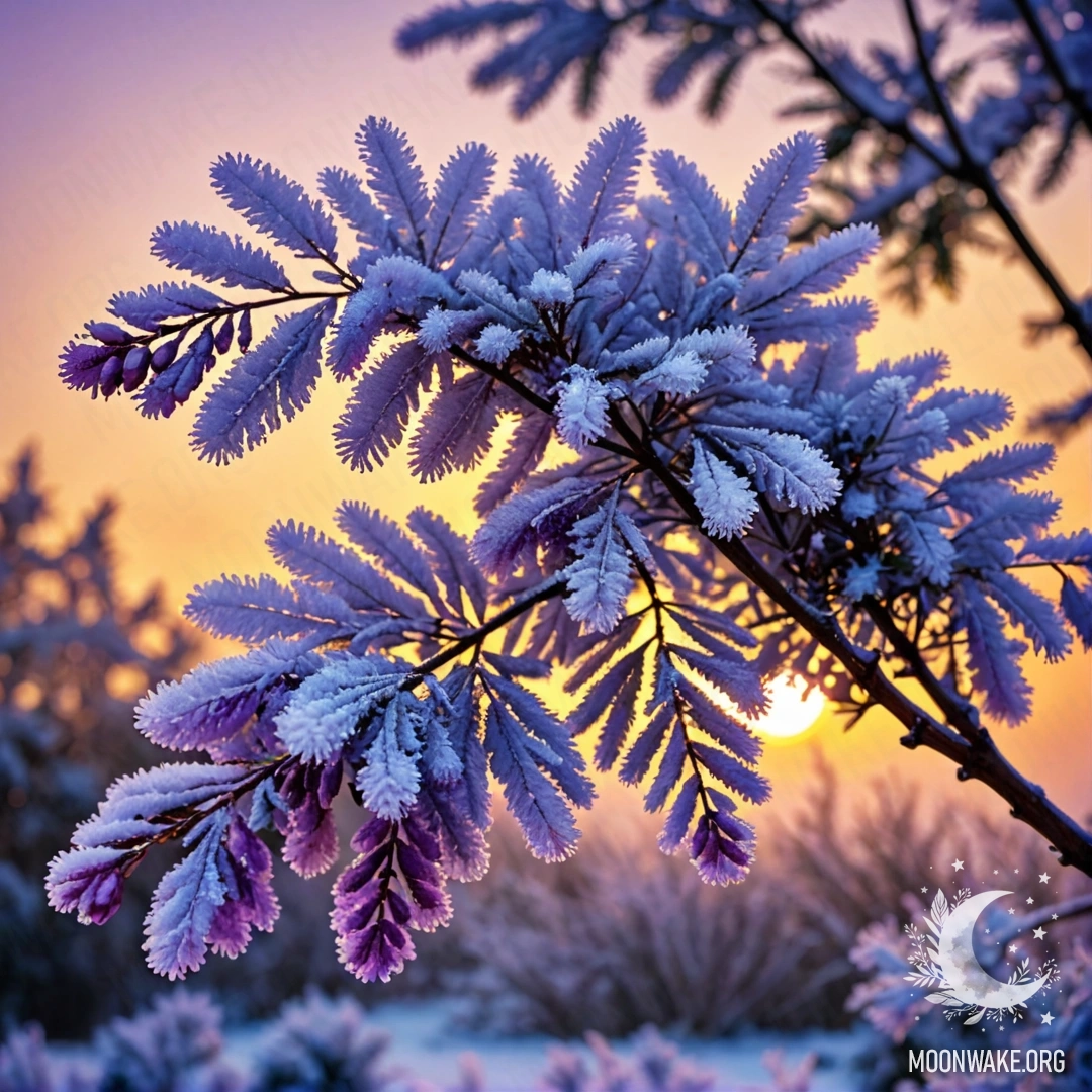 A digital painting of a greenish-blue vase containing romantic lunaria at night.