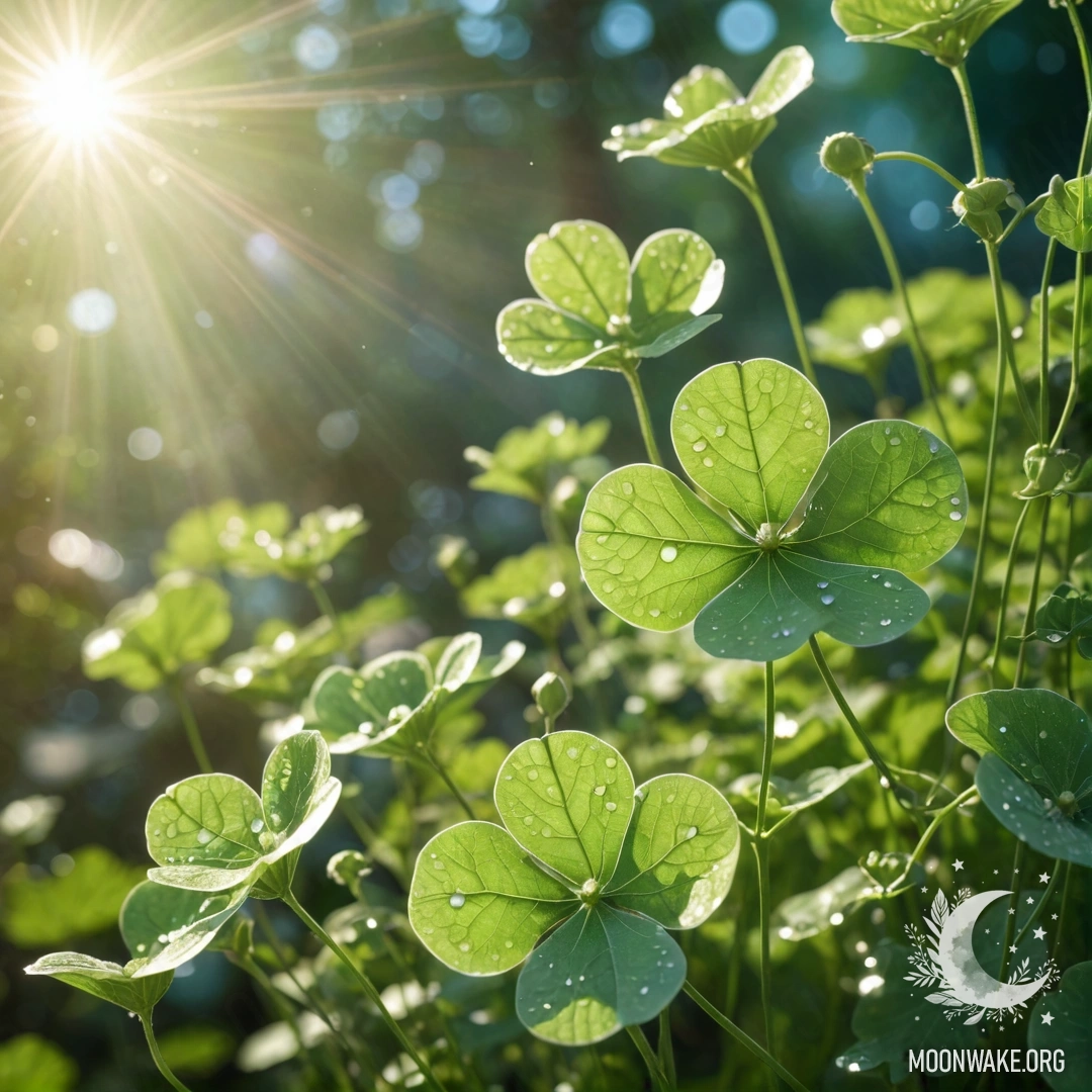 Romantic Lunaria Glowing with Sunlight A green lunaria flower illuminated by sunny rays and adorned with rhinestones.