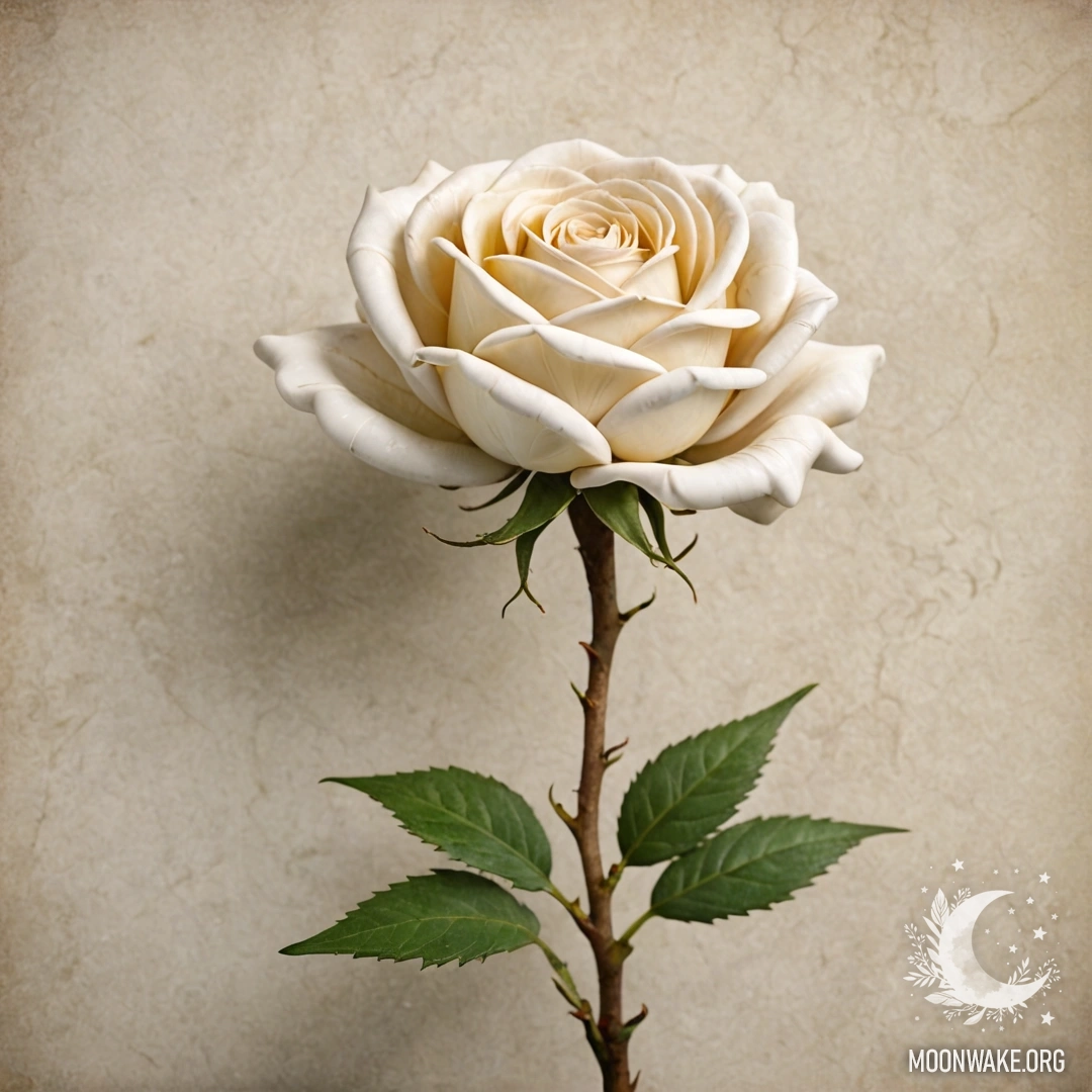 A detailed image of a rose made entirely of marble, showcasing elegance.