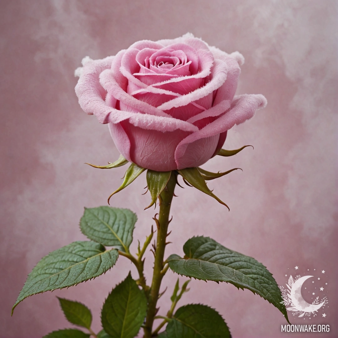 Rose Made of Mist A delicate rose formed from swirling mist, ethereal and soft.