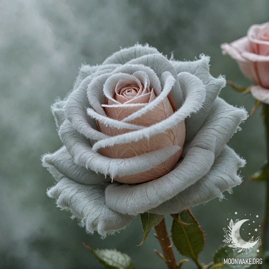Rose Made of Mist A delicate rose formed from ethereal mist, soft and dreamlike.