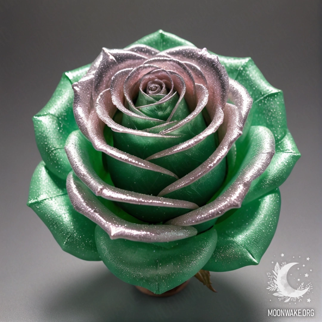 A delicate rose made of glass, glimmering with elegance.