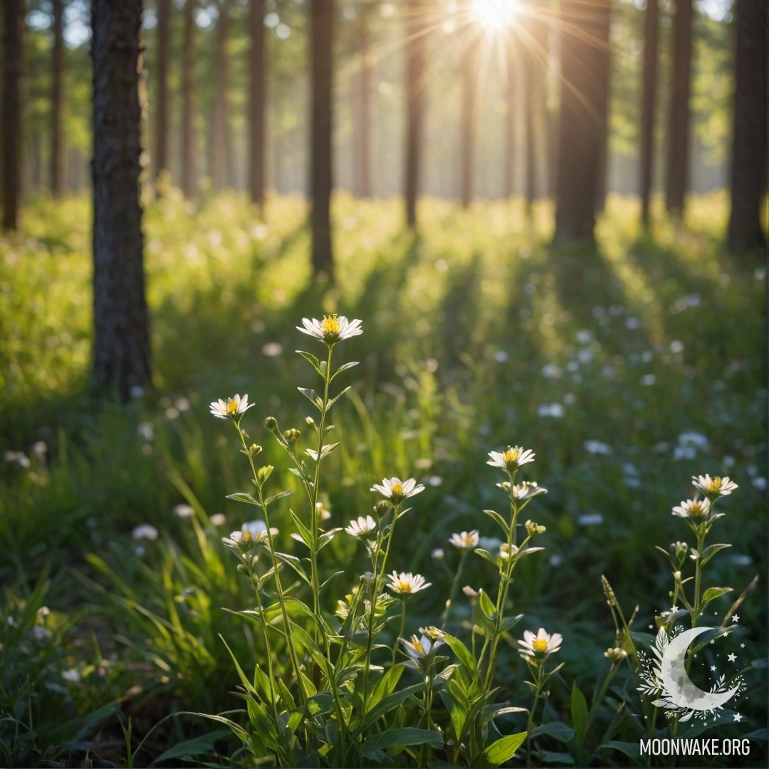 Close-up of delicate field flowers against a soft bokeh background.
