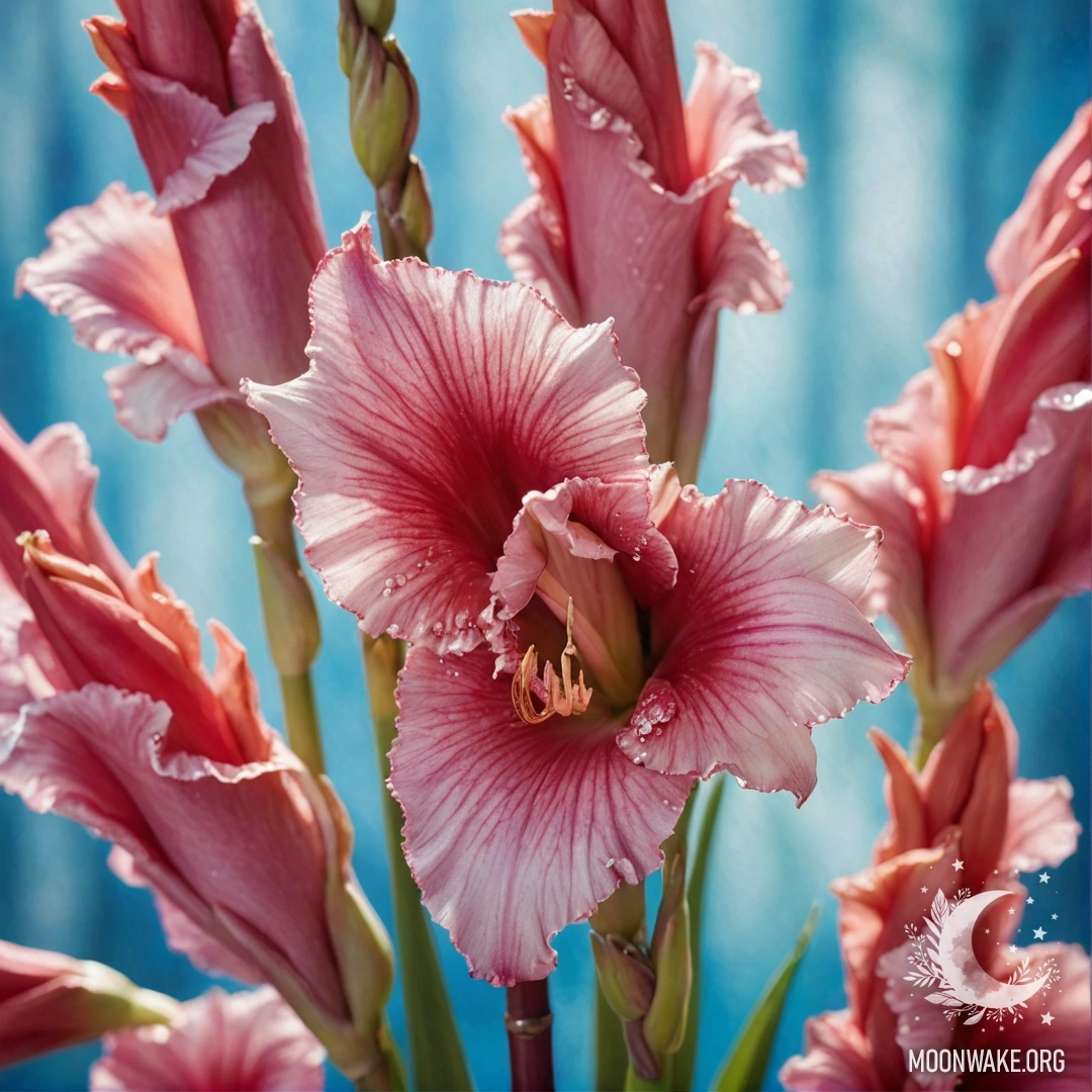 A delicate dandelion surrounded by fog and glitter in a sage color.