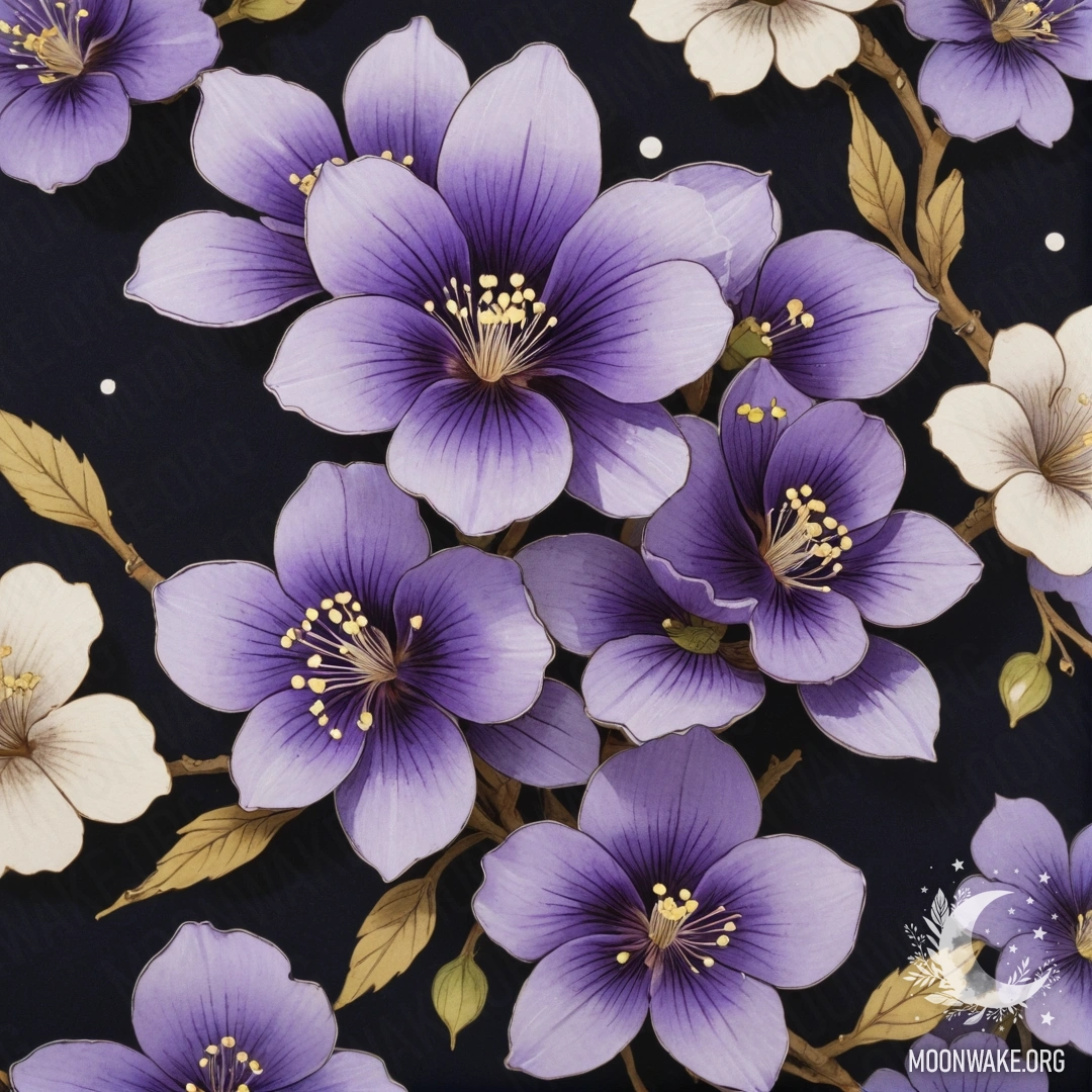 A sweet violet adorned with rhinestones on a coffee-colored background